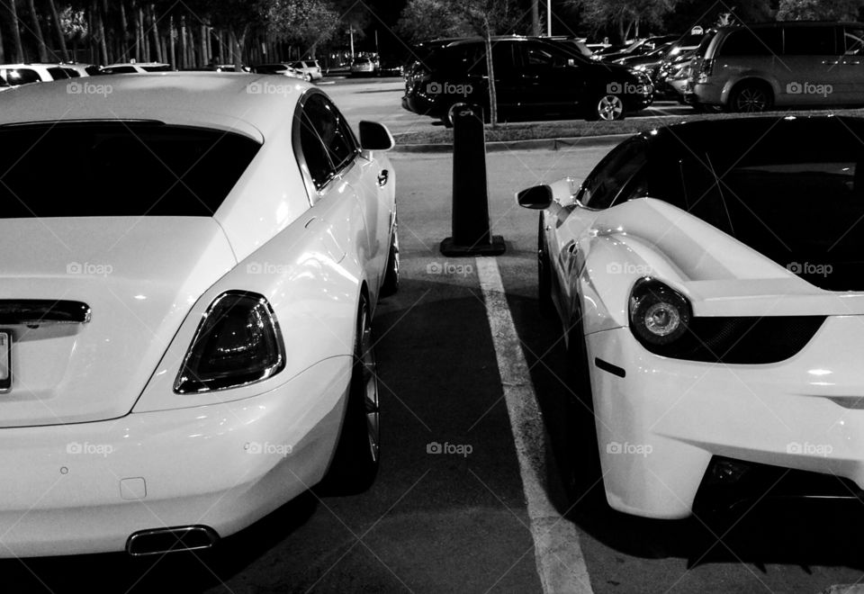 white luxury cars