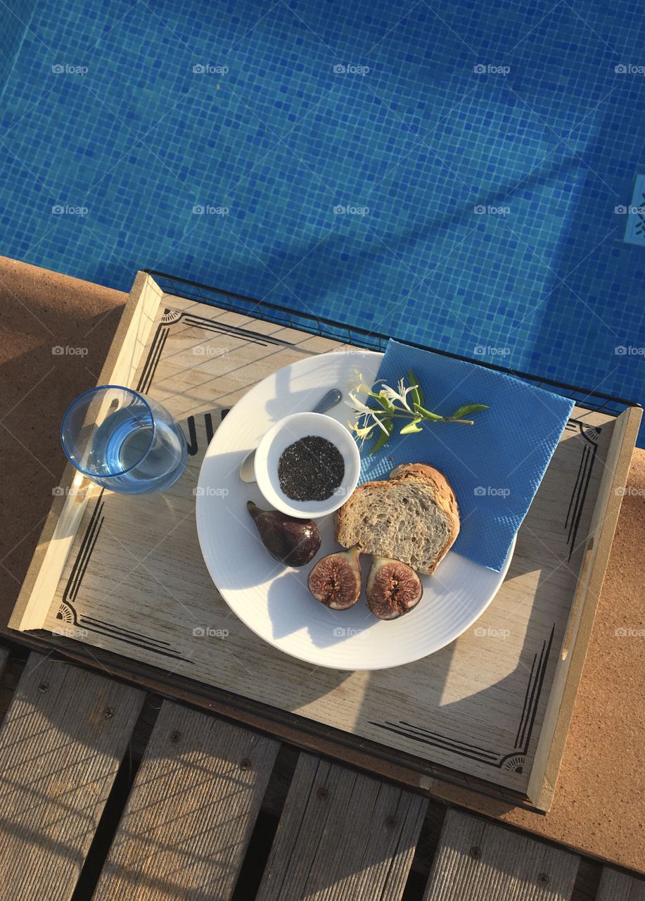 Light snack by the swimming pool