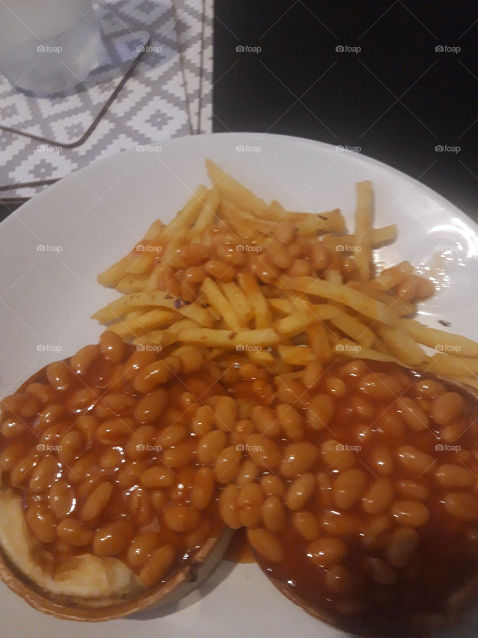 pie chips and beans