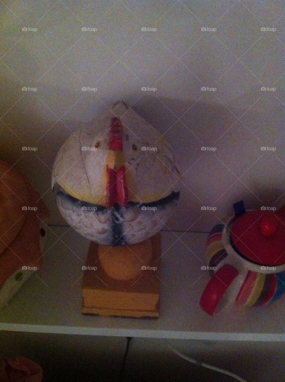 The roundest Chicken ever.. Here i present our ornament I called it El Chicano and I pretend it is the chicken god.
