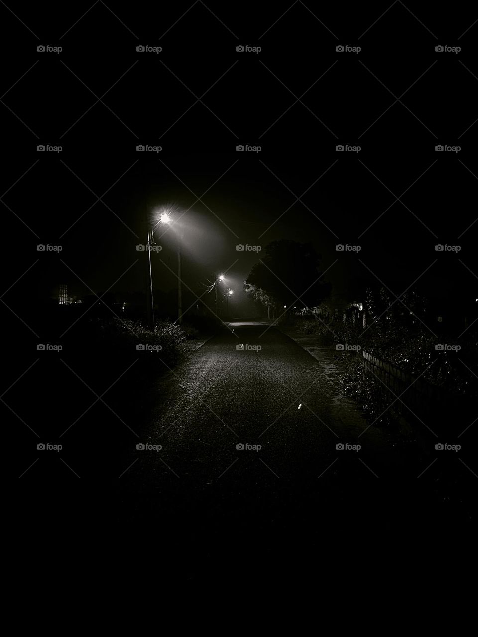 Night light - Street lamp - lonely road