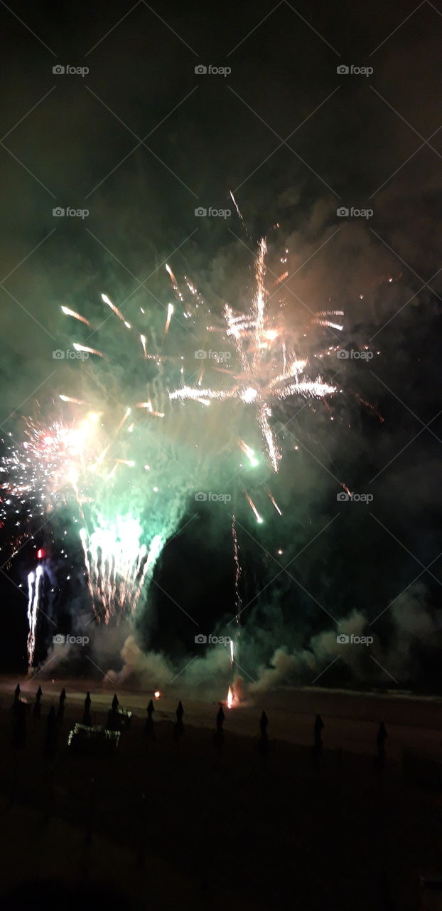 fireworks on the beach of Cabourg