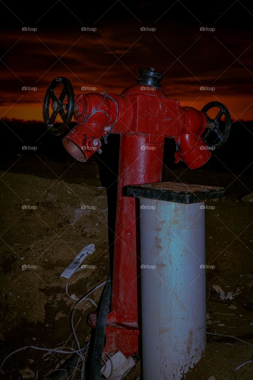 Red Emergency Fire Hydrant