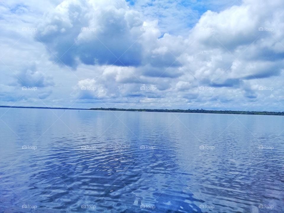 The beauty of the lake Sembuluh in Central kalimantan Indonesia with views of its small islands