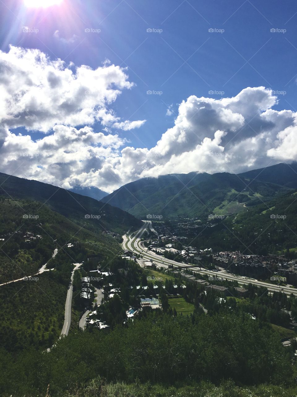 A rural view intercepted by the highway 