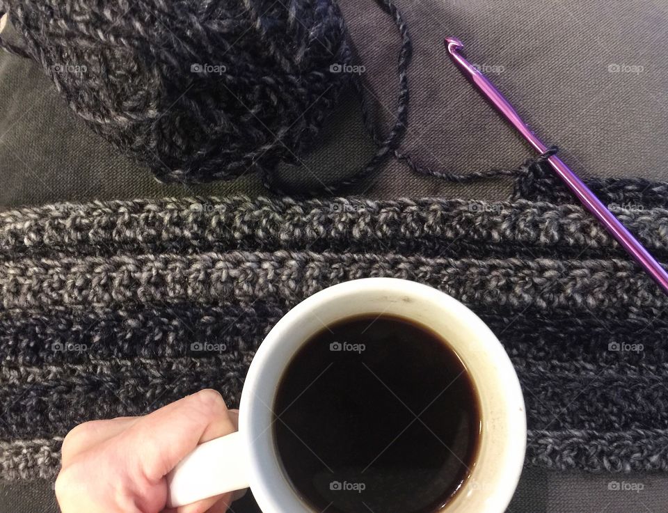 Black coffee and crochet