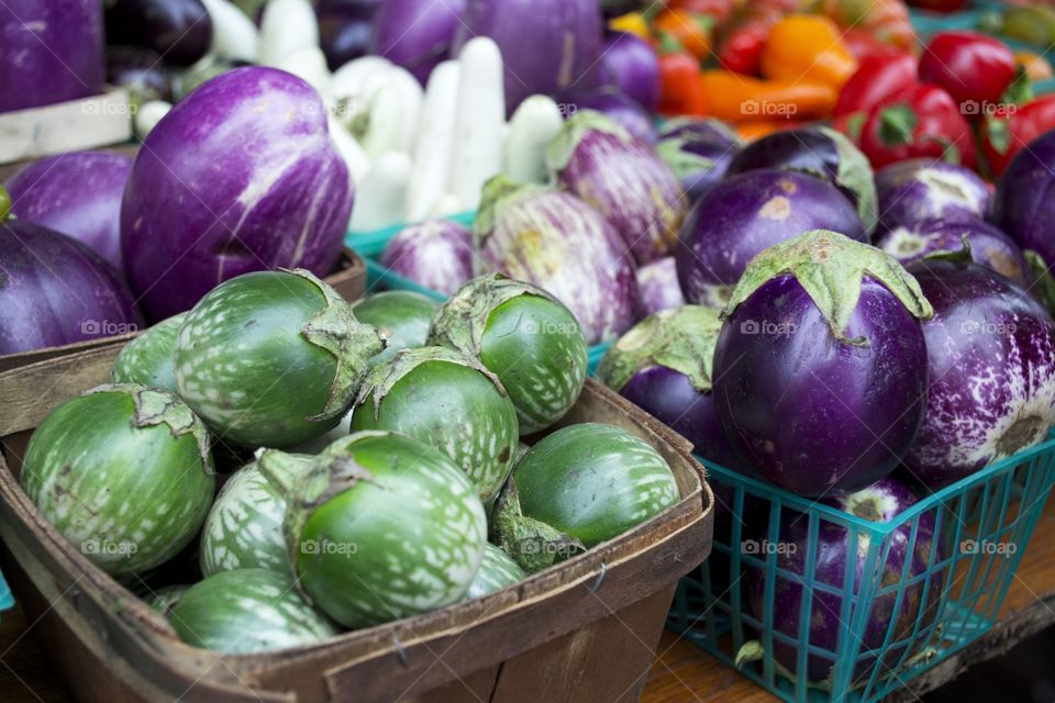 Baby Eggplants at Farmers Market