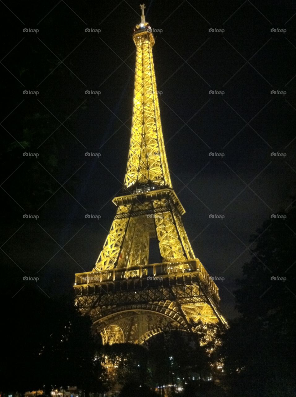 Eiffel Tower at night. Eiffel Tower Paris