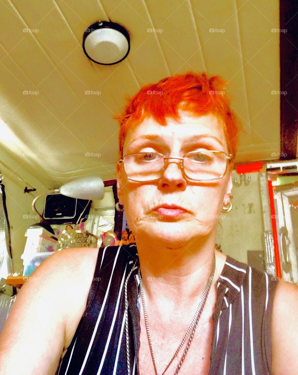 This is me, “Petra Schiller” a.k.a. “Maxine Firefox” a.k.a. “Maximiliane Feuerfuchs” cause it’s funnier even in German aboard the “28 ft 1969 Luhrs” cabin cruiser we call home and the “Salvation” literally. 2019. Hypnotic Productions