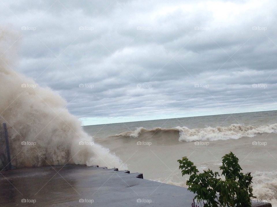 View of crashing on rock