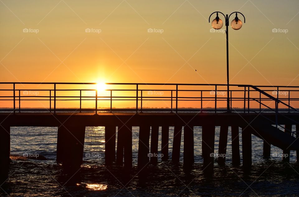 sunrise at the baltic sea in gdynia