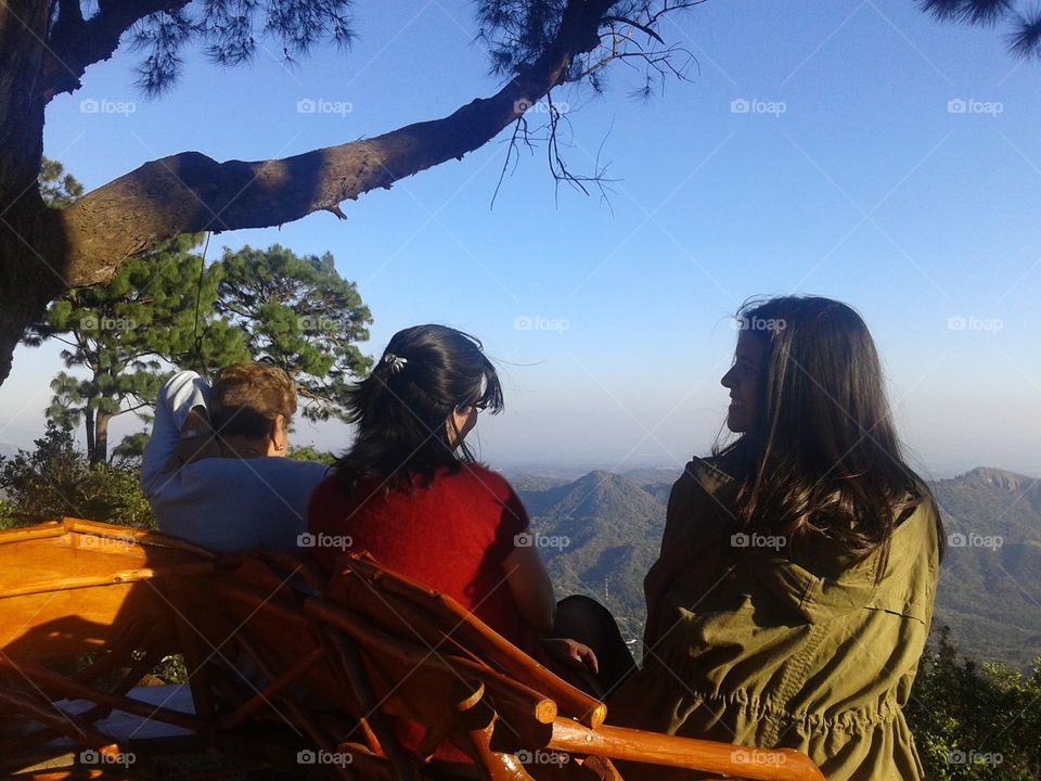 family on montain