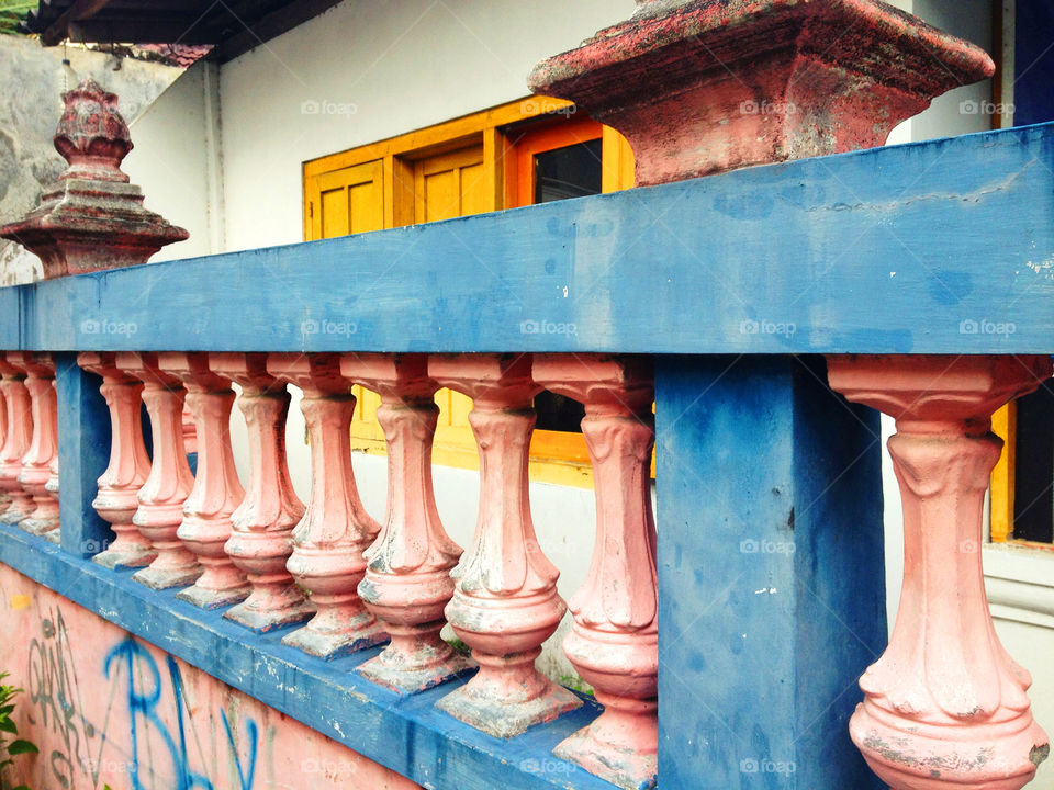 Colorful balcony in Jogjakarta, Indonesia 