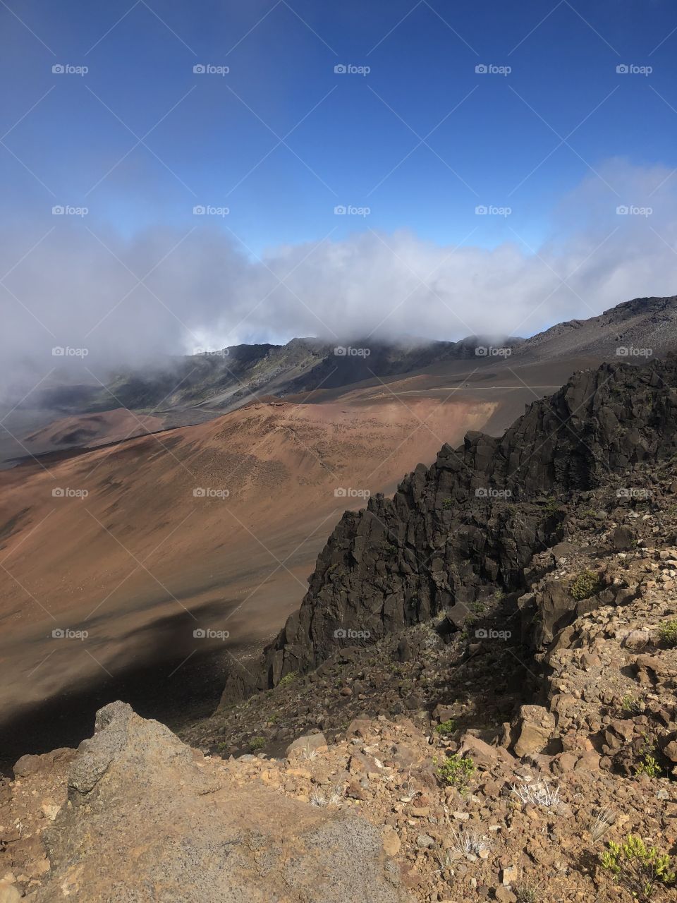 On top of mountain in Hawaii