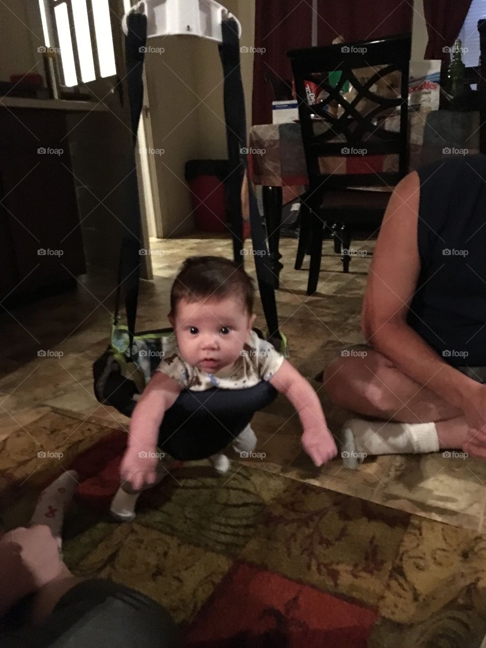 My grandson in his bouncer❤️