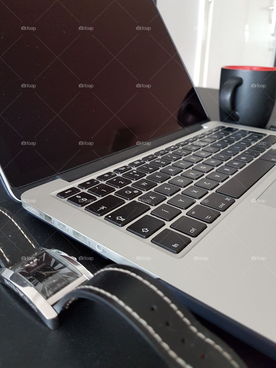 business office with laptop