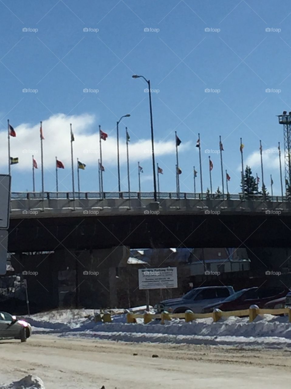 Sudbury Ontario One of the prettiest bridges in the world bridge of nations all the flags for all the countries five proudly