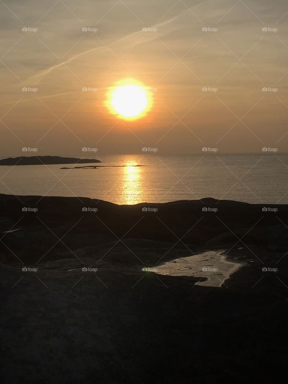 Cliffs and rocks in the sunset 