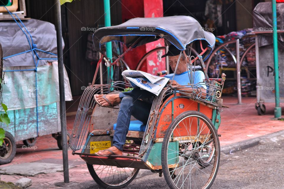 rickshaw at Malioboro Street Yogyakarta, Indonesia