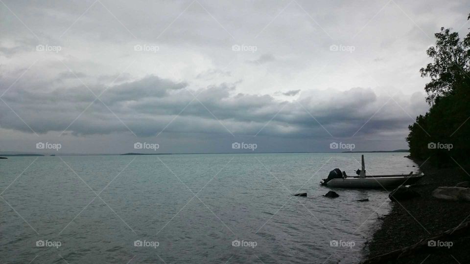 A storm rolls in over Skilak Lake, Alaska.