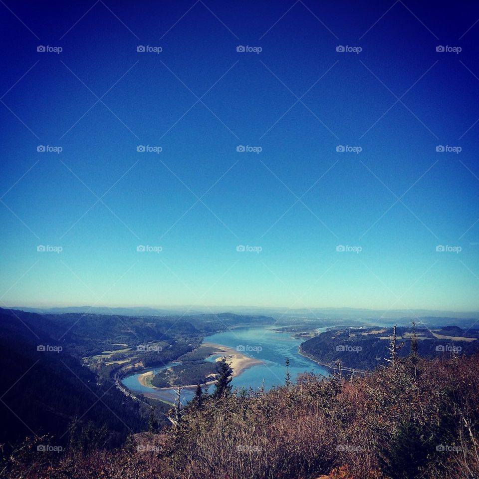 High angle view of scenic river