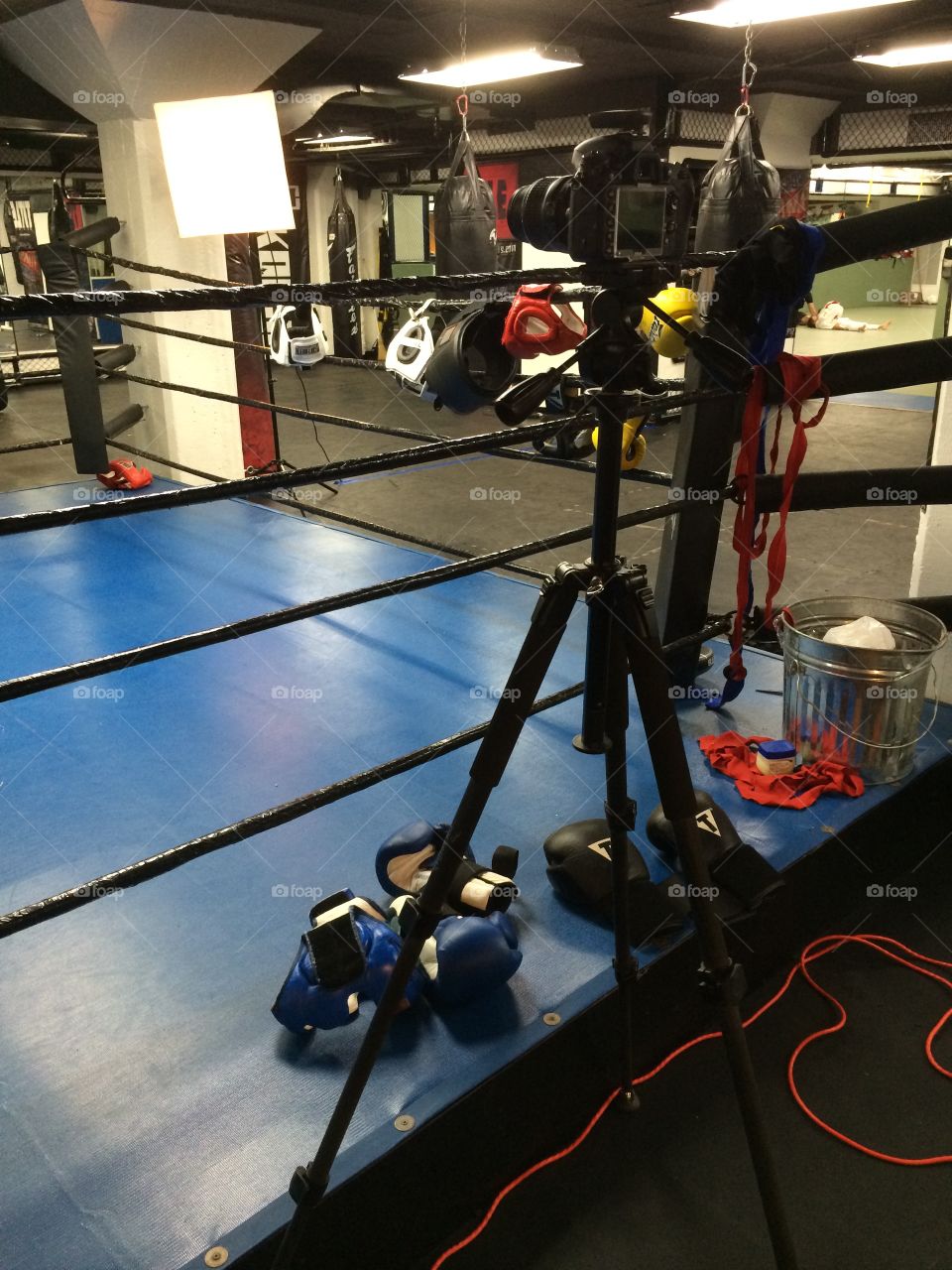 Getting ready to shoot a MMA event 