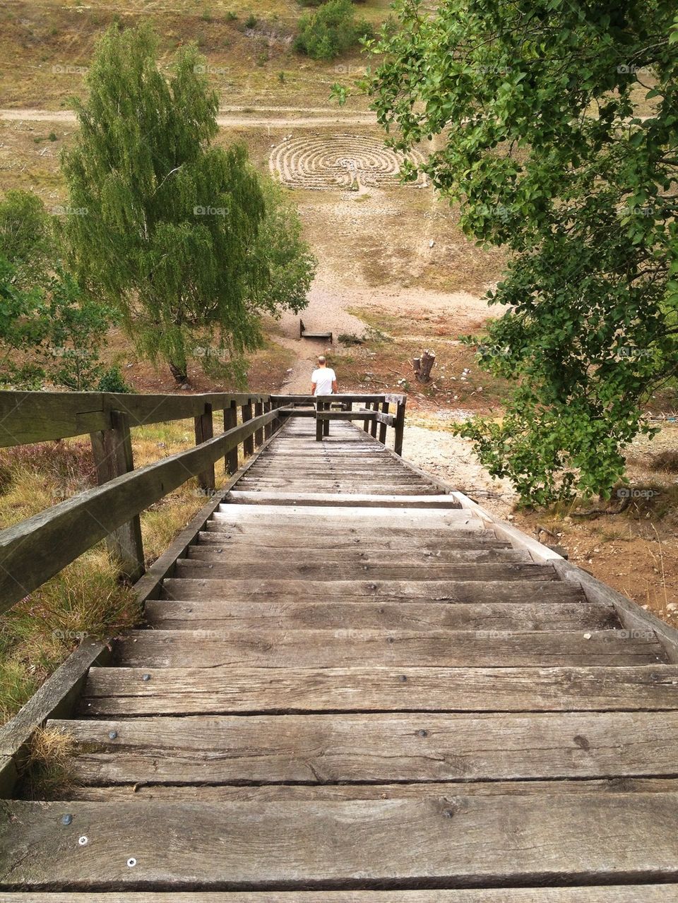 Going down the steps