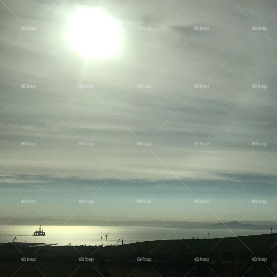 The morning sun on Burntisland bay, Scotland!! 