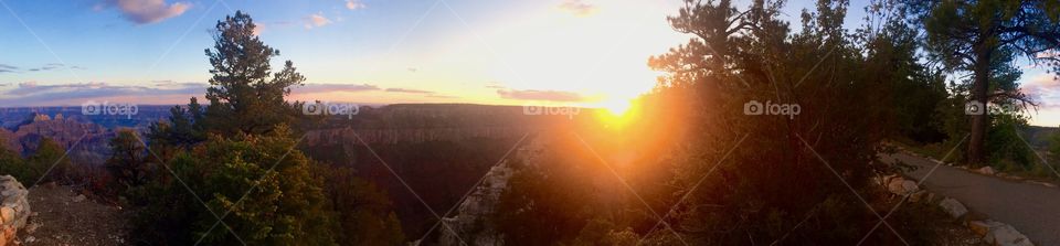 Sunset in the Grand Canyon National Park.