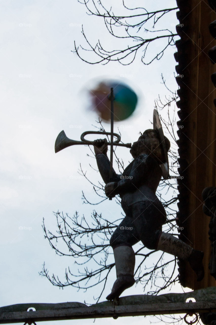 Pinwheel blowing in prague 