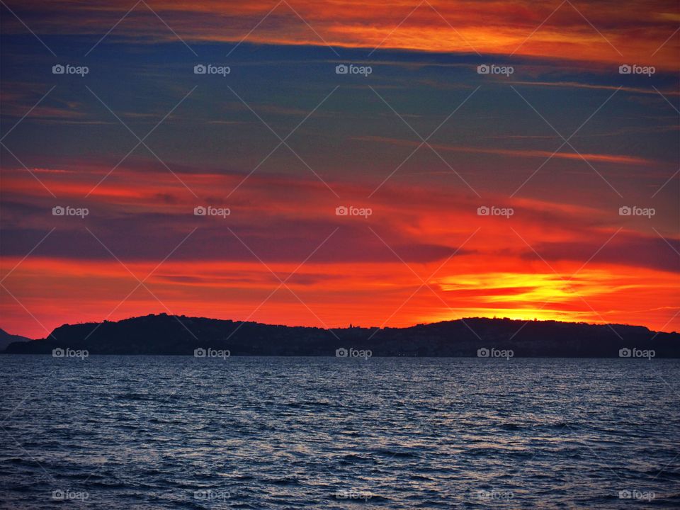 Dramatic sky over the idyllic sea