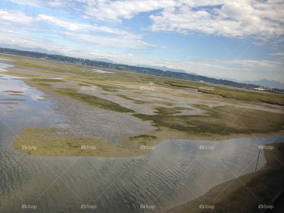 View from the train. Amtrak Cascades route from Seattle to Vancouver.
