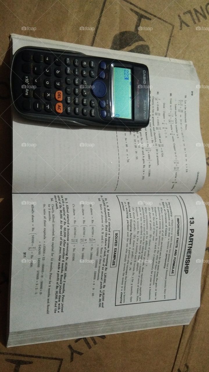Daily routine - book with scientific calculator.