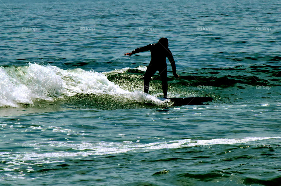 Surfing on the beach

