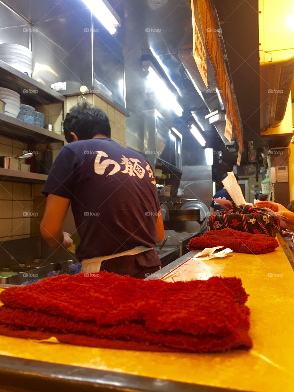 Waiting for my Wonton Ramen for 550 yen.
Ramentei, Asakusa, Japan 