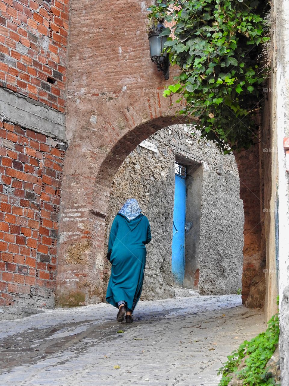 Woman in blue