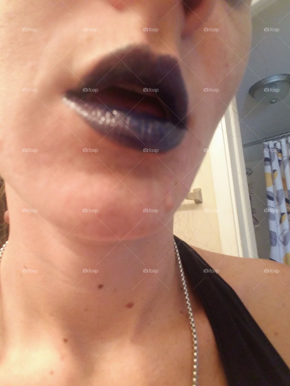 Close up lips purple