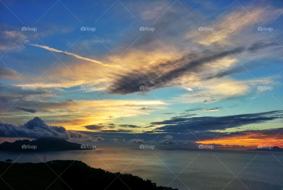 sunset over Capri