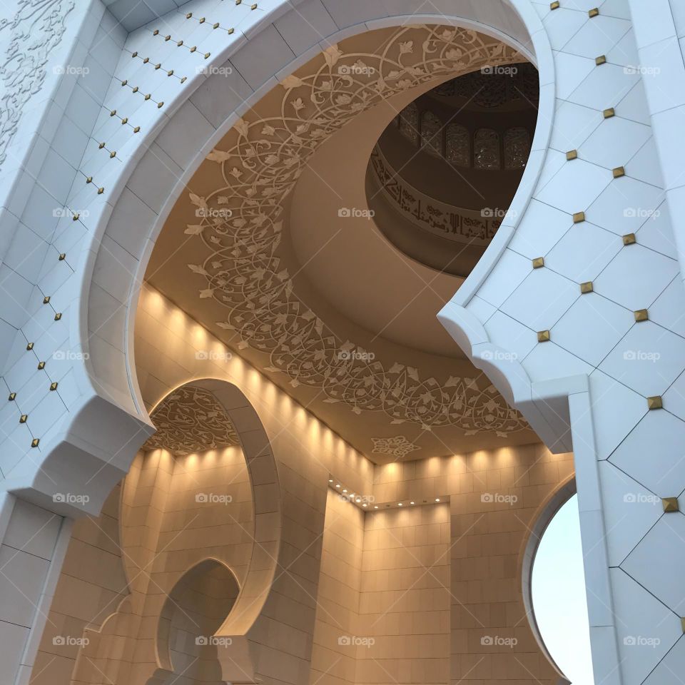 Close-up of Sheikh Zayed Grand Mosque