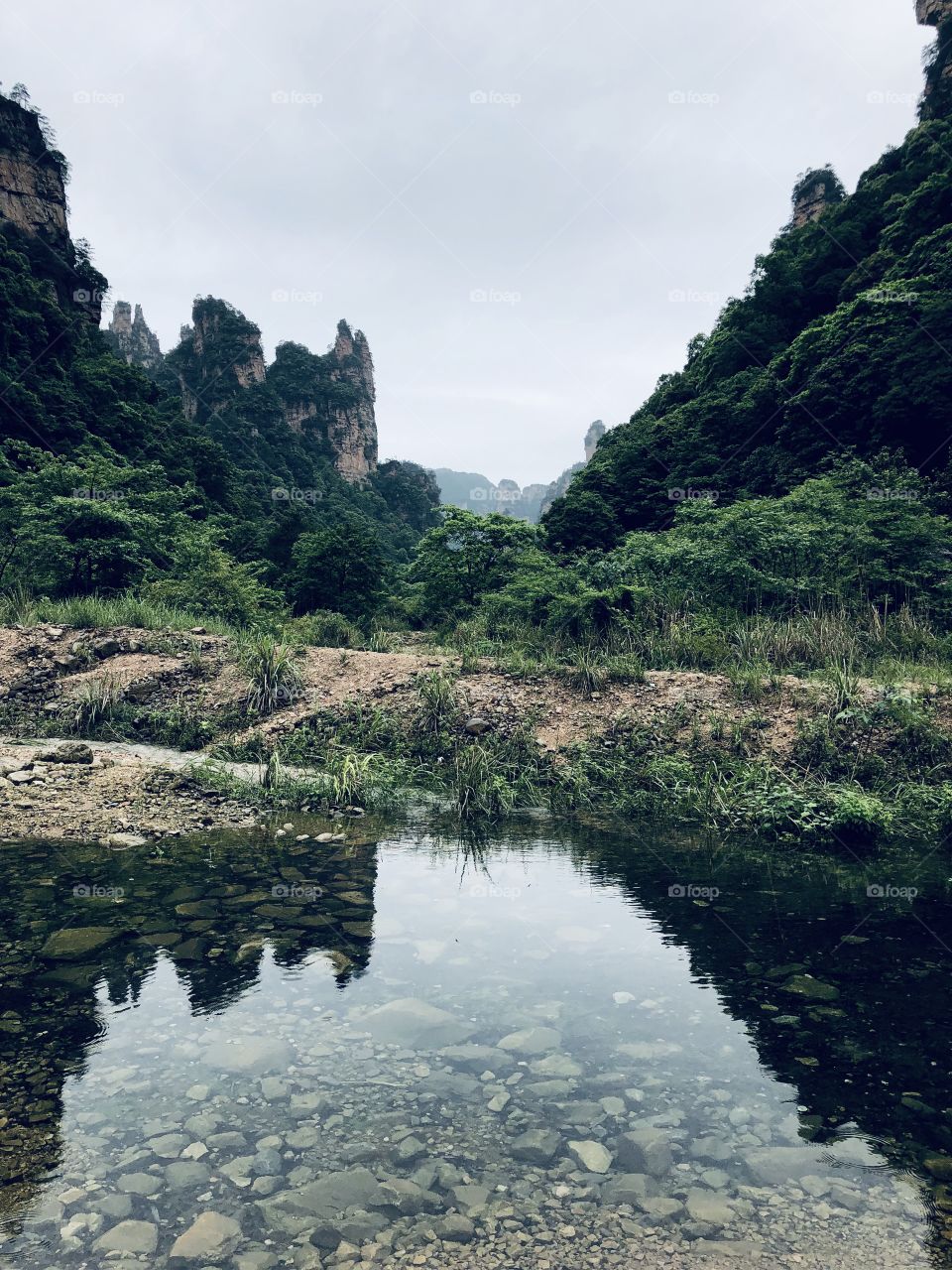 Mountain and clear water 