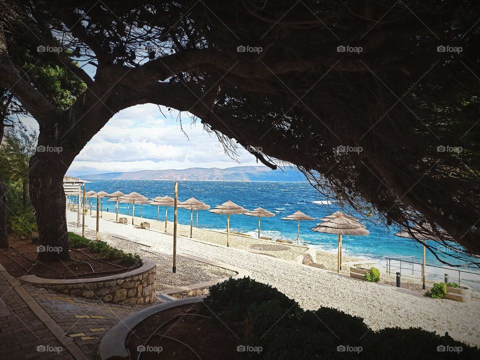 beach at winters day