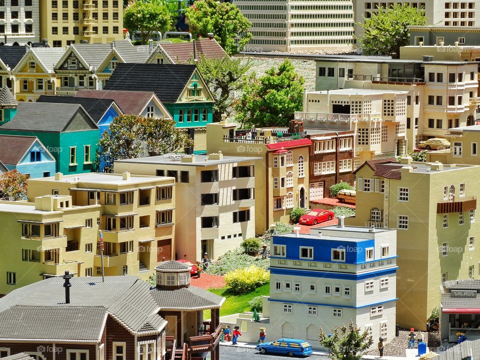 San Francisco Neighborhood. Diorama Of San Francisco Marina District Neighborhood
