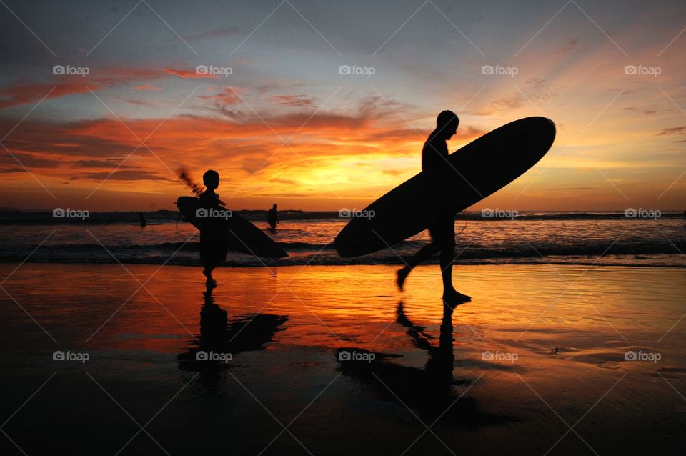 surfer and sunset
