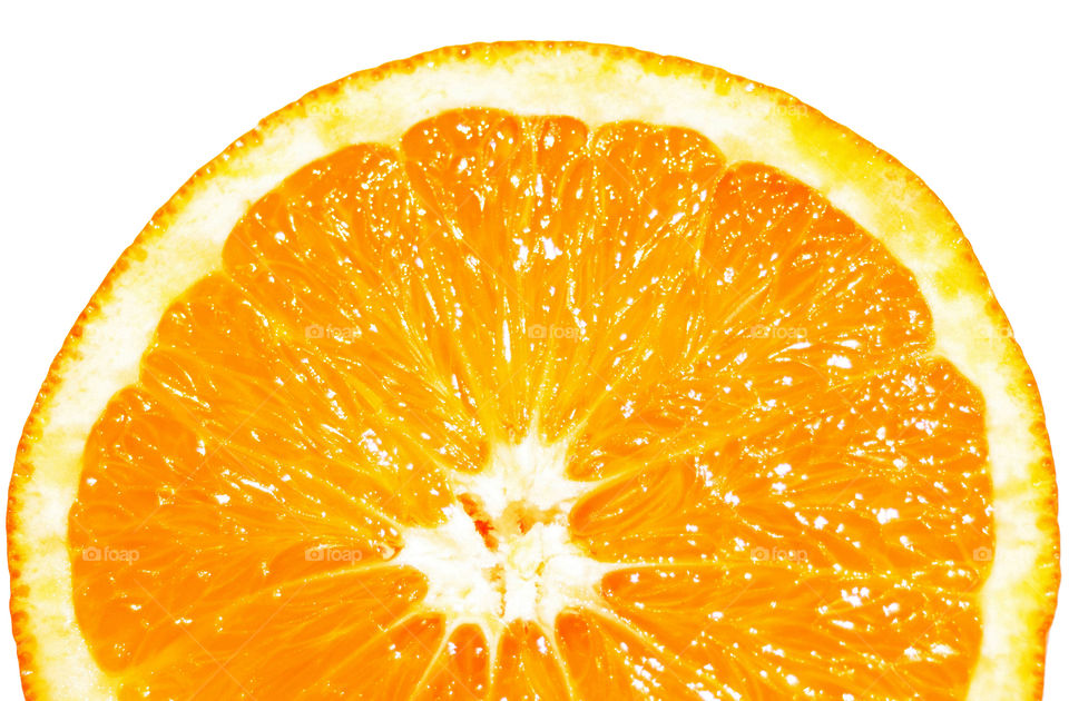 Cross section of orange fruit