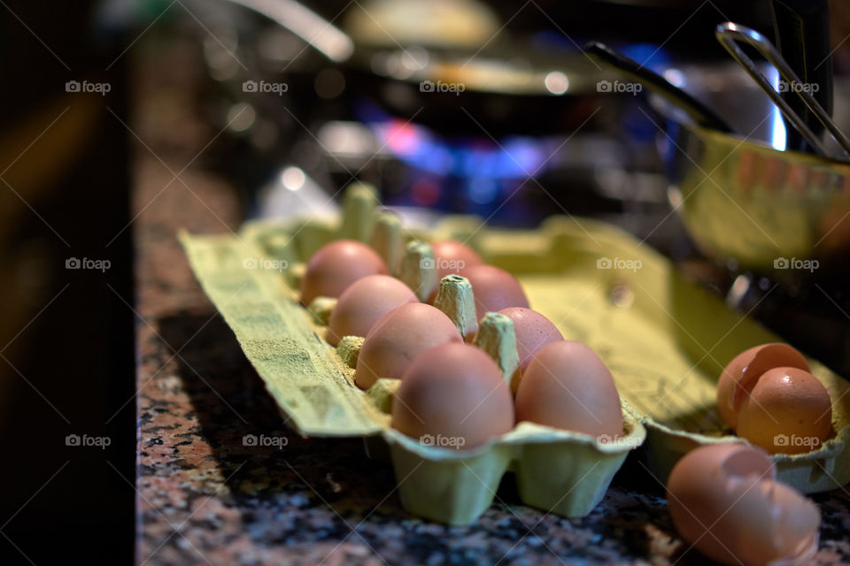 Huevos frutos con chorizo y Foie Grass