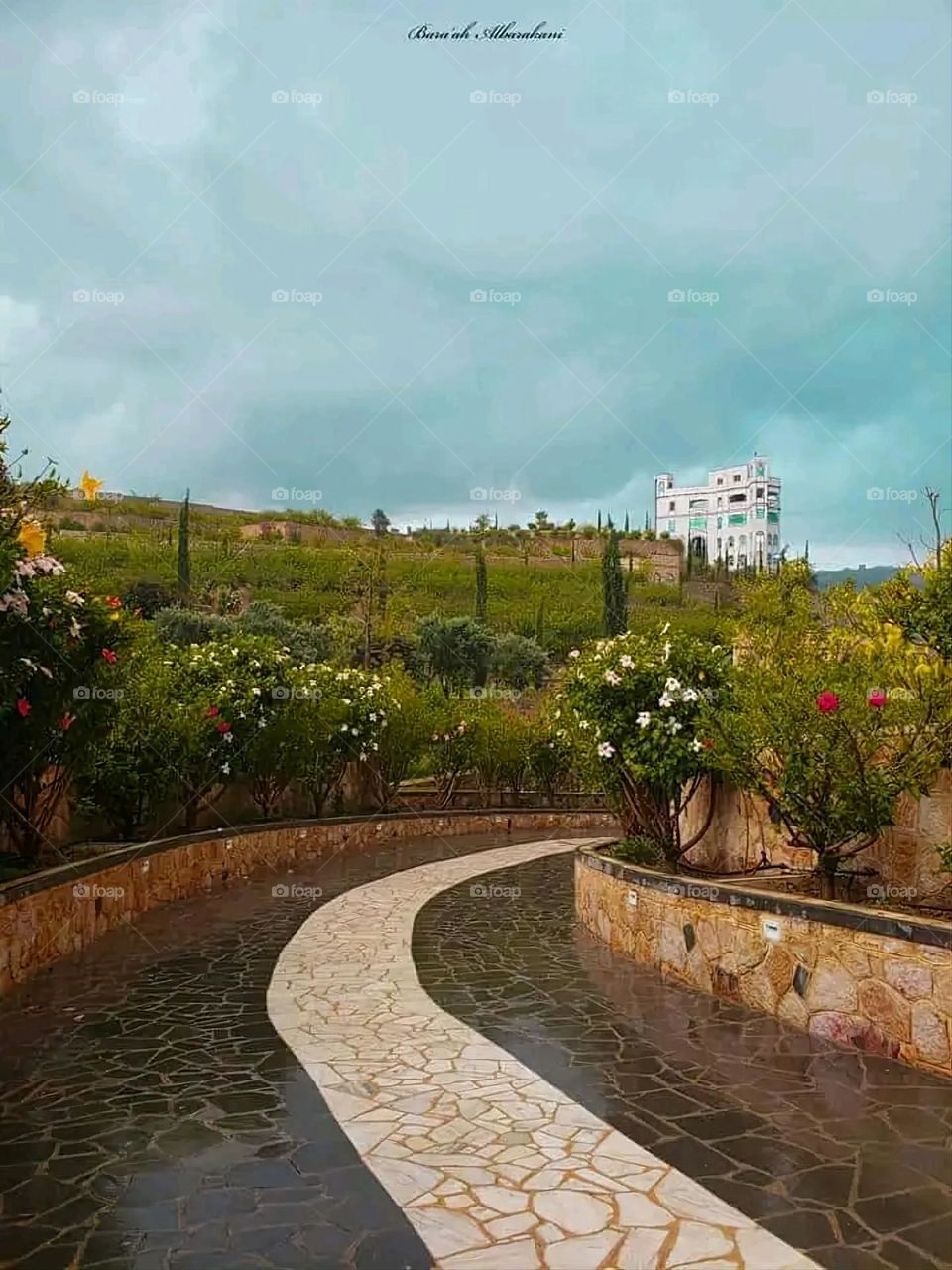 Glory be to God, the magnificent and picturesque view and the natural green trees are a view that is nothing more wonderful than it