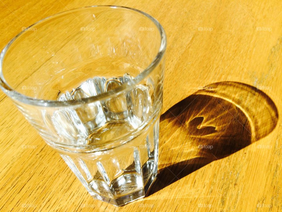 A glass of water and shade 