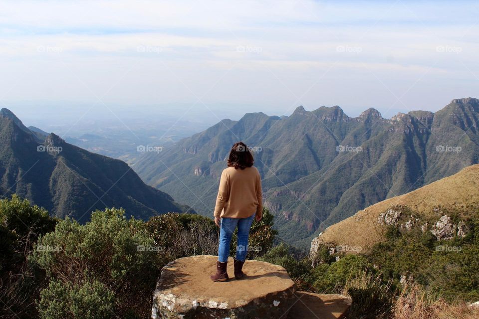 Woman admiring the canyons