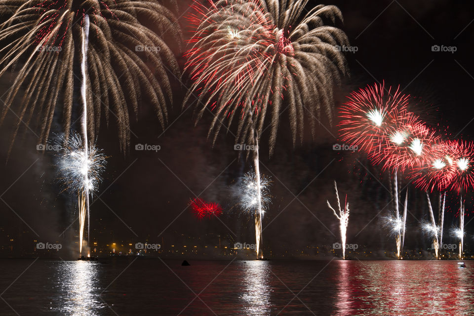 Fireworks in Florianopolis Santa Catarina Brazil.