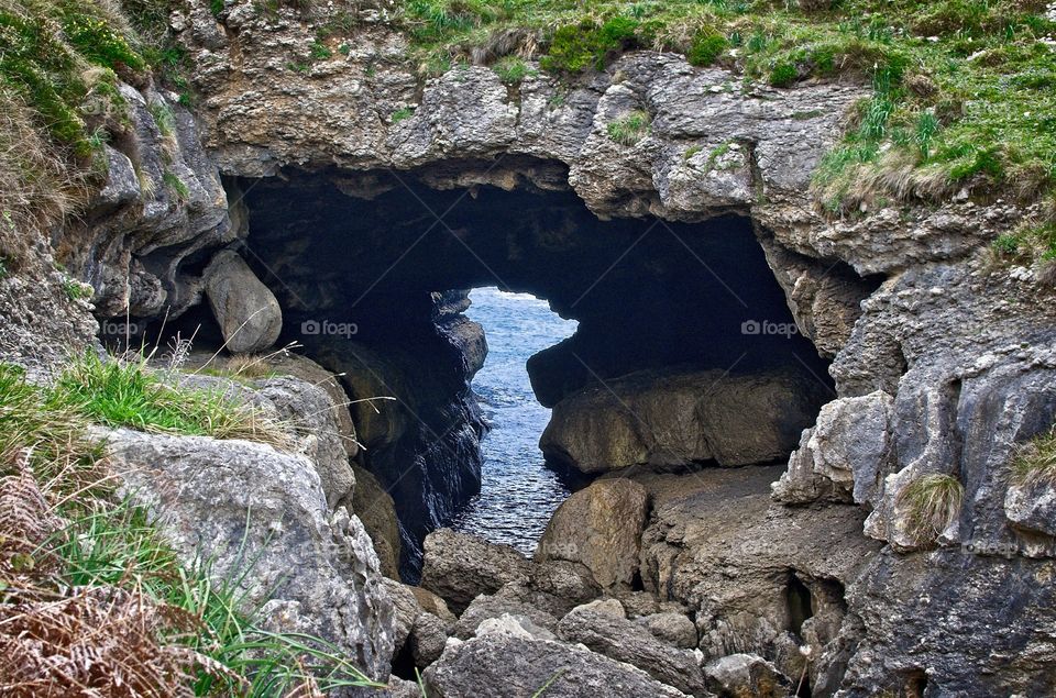 Cave and sea